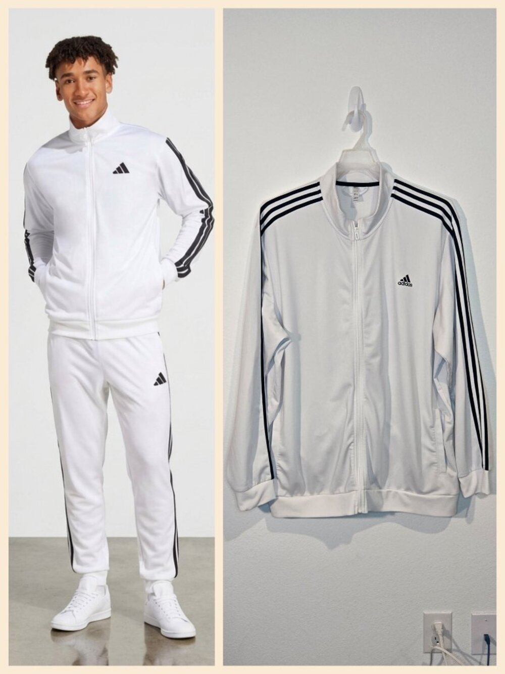 Adidas track jacket 3XL White